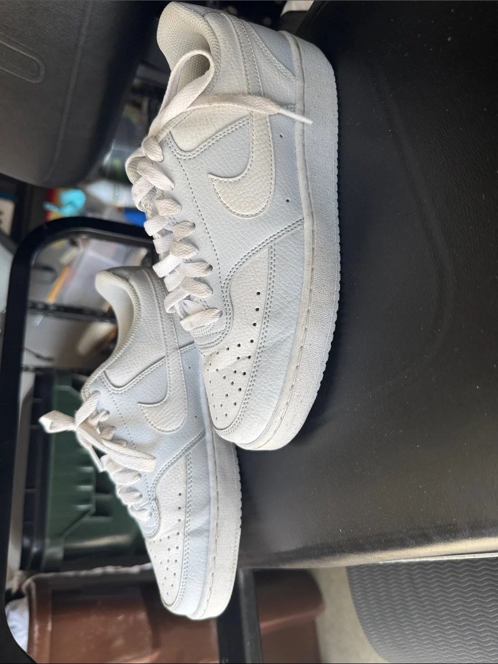 Nike White and Light Gray/Blue Women's Athletic Shoes - Picture 2 of 6